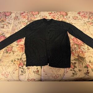 Covington Black and White Polka Dot Cardigan